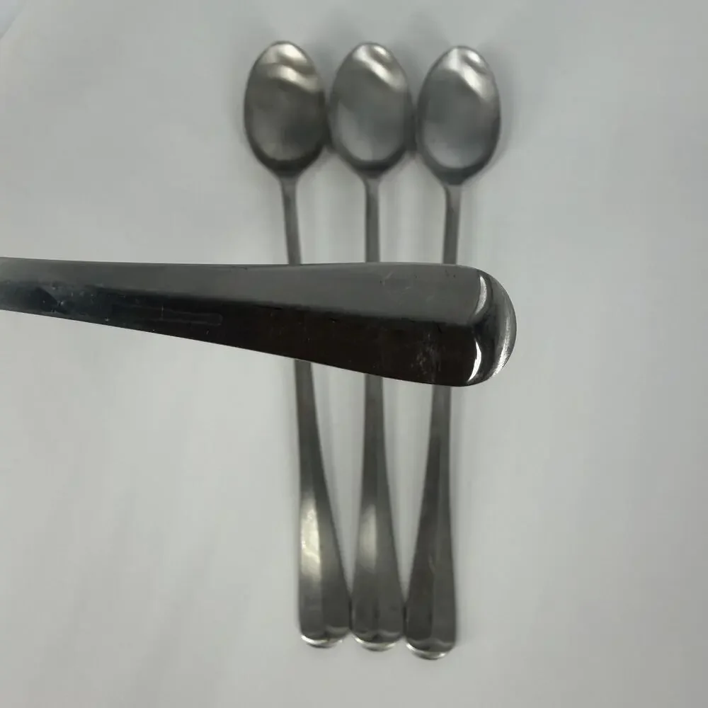 4X LH Tsp Cooper Bros QUEEN ANNE Stainless Long Malt Iced Tea Spoons England
